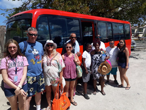 Antigua bus tour group